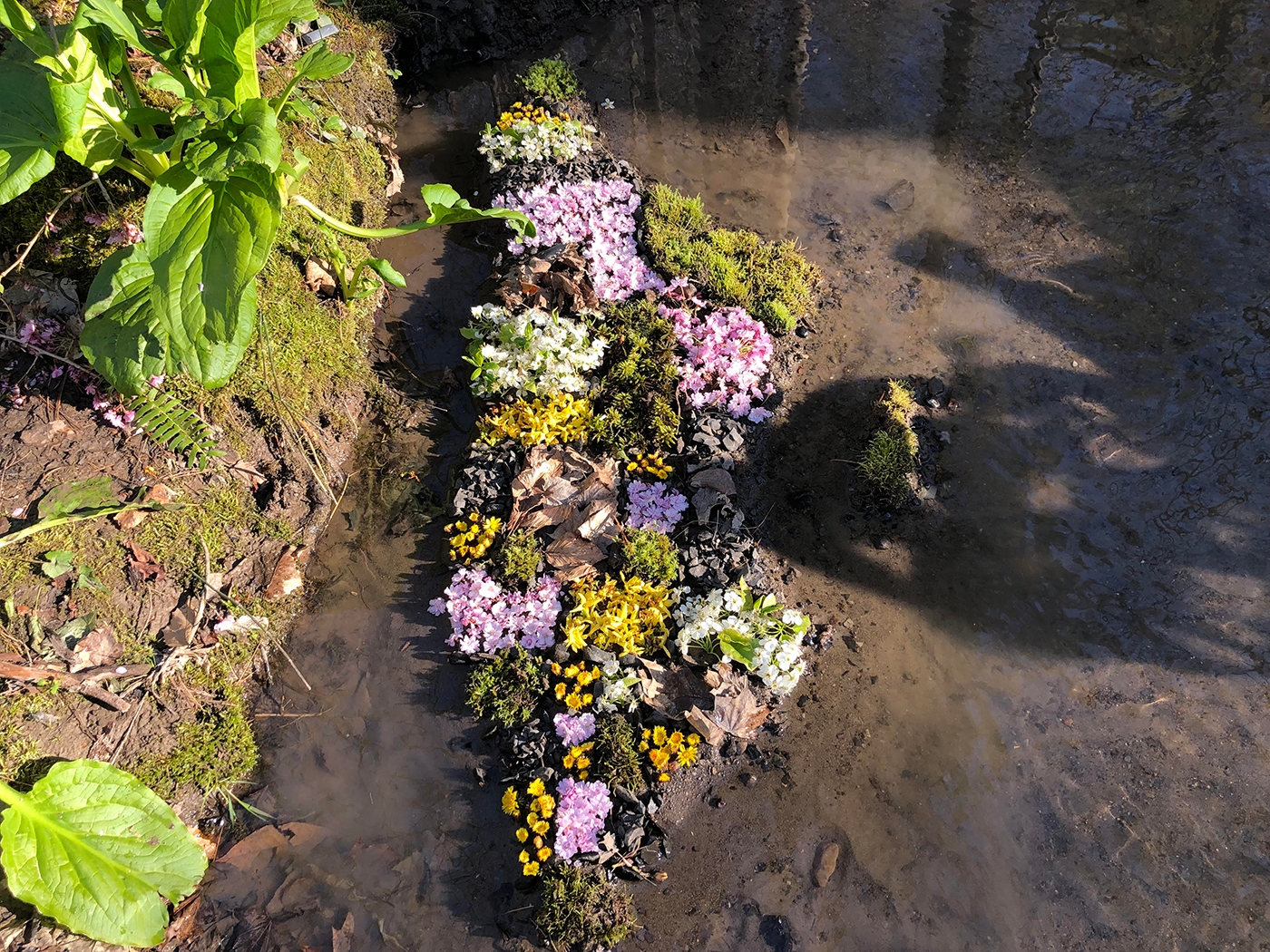 a photo of flowers forming the shape of Manhattan